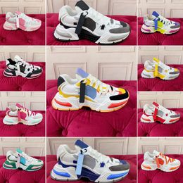 Diseñadores Zapatos casuales Airmaster Sneakers Panel Space Mujer Hombre Becerro Multicolor Moderno Cuero reflectante Moda Entrenadores 35-46 C9mL #