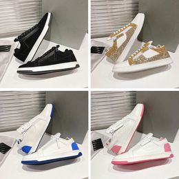 Designers Chaussures décontractées hommes baskets de luxe Brand de luxe réel forment en cuir Double fermeture à glissière