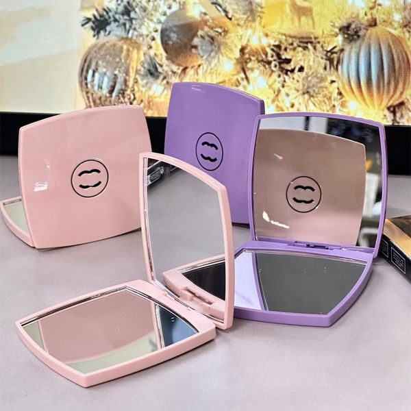 Diseñadores Mirador plegable clásico para mujer Rosa rosa Purple portátil Herramienta de maquillaje de viaje de espejo de maquillaje