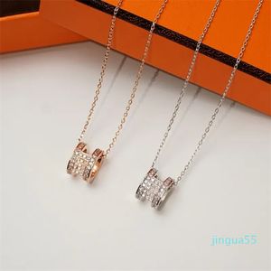 Ontwerpers klassieke hanger ketting voor dames 18k gouden letter diamanten ketting ontwerp sieraden