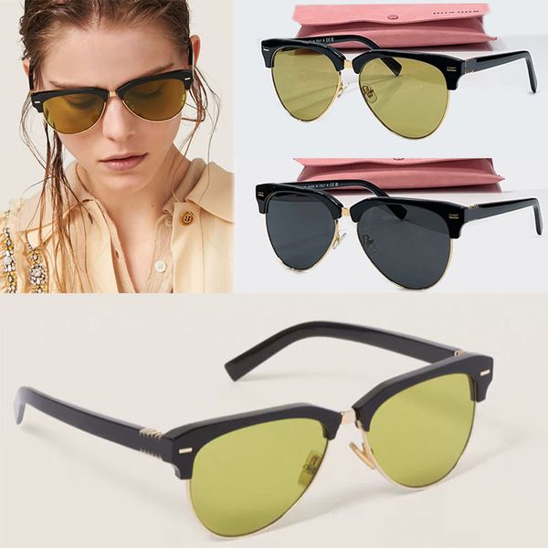 Designers Classic Pilot Sunglasses Sungasses de haute qualité Cadre de fibre acétate Couleur de couleur pour hommes et femmes Cadre ovale Fashion Lunettes de soleil SMU09Z