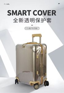Couverture de bagages en PVC classiques pour Rimowa Zipper Clear Suitcase Transparent Bugage Couvre de voyage de protection contre la protection.
