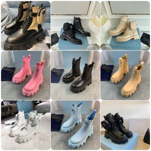 Monolith Designer Bottes Pour Femmes Dames Jeunes Bottines Noir Cuir Brossé Désert Beige Blanc Bottines Femme Fond Épais