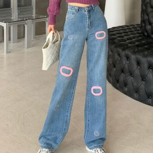 Designers Denim Pantalons Pour Femmes Mode Lettre Taille Haute Jeans Hiphop Street Style Pantalon Long Streetwear