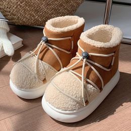 Ontwerpers ontwerper Warme pluche laarzen in winterlaarzen schoenveter Mokka bruine laarzen winter herensport 36-41