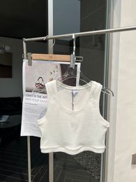 Concepteurs concepteurs womens débarbes de réservoir d'été slim slim sans manches camais provocation élastique sport tanks en tricot de broderie