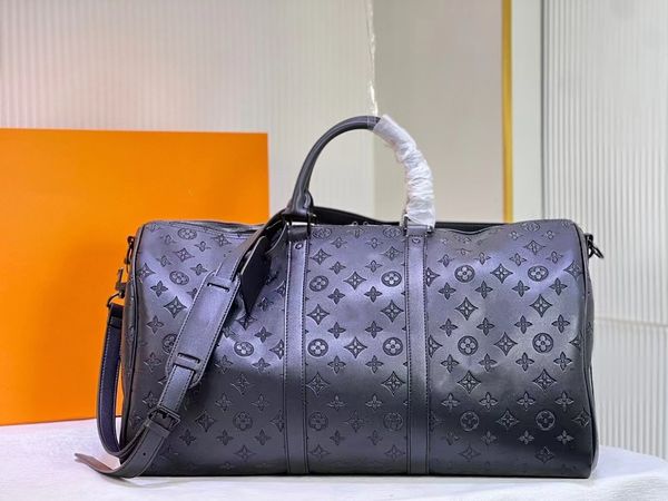 Designers Duffel Sacs 50cm luxe grande capacité voyage femmes hommes véritable épaule en cuir sac de mode porter des rivets avec lock2461