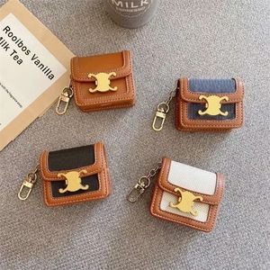 Designers Accessoires d'écouteurs pour AirPods 1 2 Pro 3 Marque de luxe Protecteur d'écouteur en cuir marron Tendance Vintage Couverture de casque décontractée