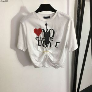 Ontwerpers Mode Brief Shirt Casual Wit Katoen Korte Mouw Tide Merk Dames Top Shirt