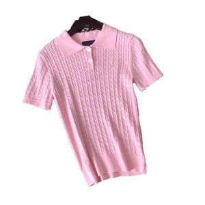 Diseñadores de moda para mujer Camisetas de punto Suéter de manga corta Carta Jacquard Clásicos cómodos Camiseta de mujer top POLO Tamaño S-L