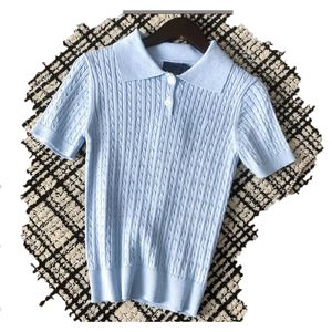 Ontwerpers Mode T-shirts voor dames Gebreide trui met korte mouwen Letter Jacquard Comfortabele zomerklassiekers designer t-shirt polotop Maat S-L