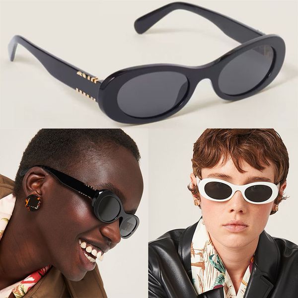 Diseñadores Gafas de sol de marco redondo de moda para hombres y mujeres de alta calidad Cambio de color Espejos decorativos de luz de alta calidad Visores SMU06ZS