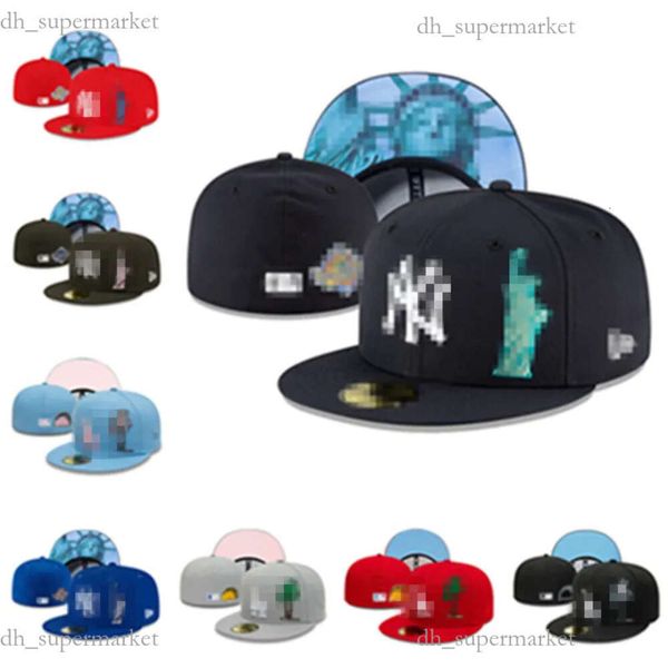 Designers Fitted Hat New Era Caps Casquettes de baseball pour hommes Casquettes mlbes Casquettes de couleur noire Hip Hop Broderie Adulte Peak plat pour hommes Femmes Full Closed 7-8