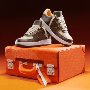 Designers Flower 1 Lage Schoenen Luxe Klassiek Wit Zwart Geel Goud Rood Oranje Blauw Groen Paars Heren Dames Sport Sneakers Met Oranje Kofferdoos Maat 36-47.5