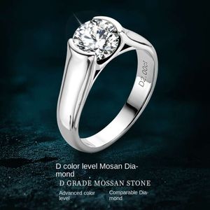 Ontwerpers voor vrouwen Eenvoudige en elegante damesring 2 karaat Mosan S925 sterling verzilverd 18k gouden ring cadeaufeest bruiloft