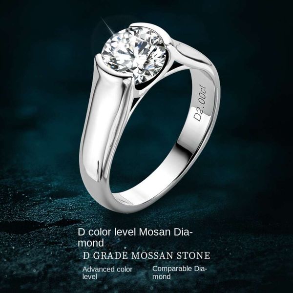 Bague de créateurs simples et élégantes pour femmes, 2 carats Mosan S925 plaqué argent Sterling, bague en or 18 carats, cadeau de fête de mariage