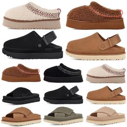 Diseñadores Goldenstar Clog Slide Tasman Zapatillas Botas Cuero Boston Mujeres Hombres Tazz Tasman Otoño Mostaza Semilla Castaño Invierno Cómodo Casual Sandalia Australia