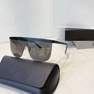 Ontwerpers Ovale zonnebril met half frame voor mannen en vrouwen Mode Metaal Gepolariseerd licht Bril Hoge kwaliteit T-stand Zonnebril beschermt hoes en ketting CL40308