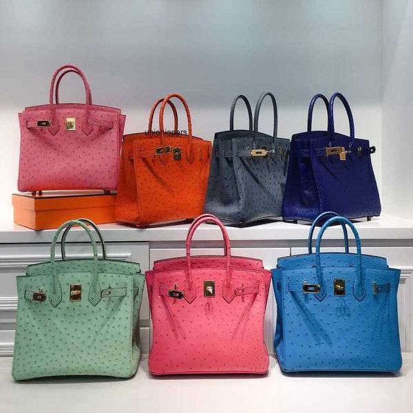 Diseñadores Bolsos de bolsos Diseñador Bolso de cuero de avestruz Mujeres 2024 Nuevo estilo de 30 pulgadas Bolso de mano gran capacidad