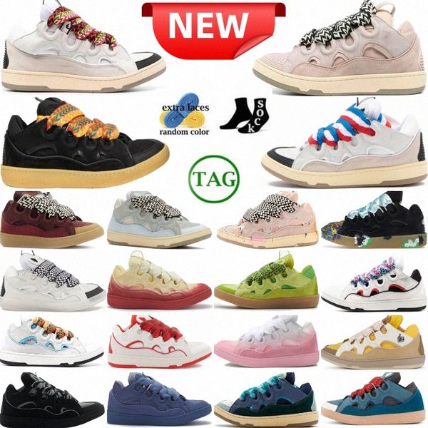 Chaussures de baskets de designer Curb Sneaker Blanc Ivory Black Beige Pink Multi Light Blue Gum Grey Grey Graffiti Taupe lvr Exclusive Fuchsia Wwnhr #