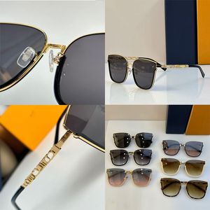 Lunettes de soleil luxueuses pour femmes de haute qualité avec monture en métal à plaque carrée en œil de chat et lettres de temple reliées aux lunettes de vacances de loisirs Z2022E