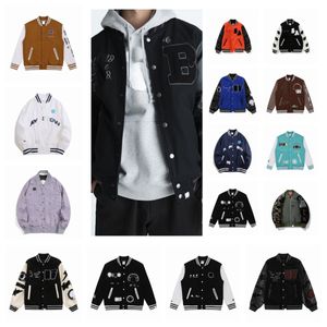 Designers Type de tête humaine Varsity Jacket Manteau de baseball Uniforme Veste de mode Vestes chaudes à simple boutonnage Couples Femmes Hommes Varsity Manteaux PE Vêtements Top