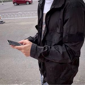 Diseñadores chaquetas abrigo metal nylon camisa funcional chaqueta de doble bolsillo reflectante protección solar chaqueta cortavientos hombres Tamaño M-2XL