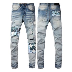 Designers Jeans France Mode Droite Hommes Biker Trou Stretch Denim Casual Jean Hommes Pantalon Skinny