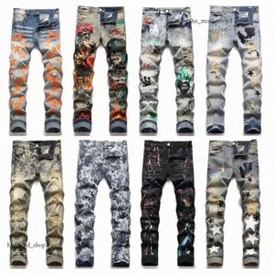 Designers Jeans Jeans pour hommes Jeans High Street pour hommes Pantalons Biker Broderie Pantalon déchiré Femmes Ripped Patch Hole Denim Straight Streetwear Slim Amiriis 527