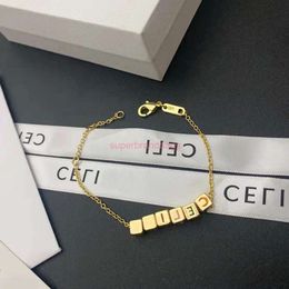 Designers Jewels Celi New CE Home Color Square Letter Bracelet Match Match Dice Buildings Buildings Bracelet à la mode Bracelet Gold Ins Gold