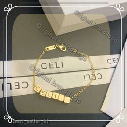 Designers Jewels Celi New CE Home Color Square Letter Bracelet Match Match Dice Buildings Blocys Fashionable Foreign Style Bracelet Ins Gold Bracelet 358