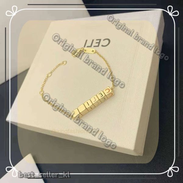 Designers Jewels Celi New CE Home Color Square Letter Bracelet Match Dice Building Blocs Bracelet à mode étranger Bracelet Gold 859