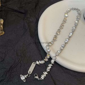 Ontwerpers juwelen Vivienne keizerin Dowager Saturn hanger niche zirkon ketting persoonlijkheid onregelmatige ketting