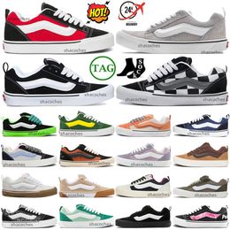 Designers knu skool baskets chaussures entraîneurs noirs blanc nayy chaussure gum triple violet vert jaune méga chèque