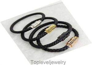 Designers Bracelets en cuir bracelets tissés antique bracelets de charme noir pulseira masculina aimant homme bangles bijoux de mode 9662504