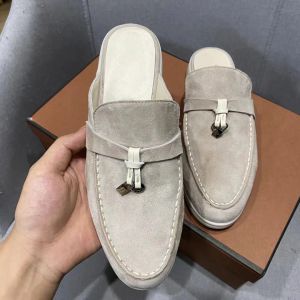 Ontwerpers Loafers Dames Flats Suède Slippers Echt Leer Zomer Instappers Diepe Ocra Babouche Charms Verfraaid Mocassin Maat 35-45