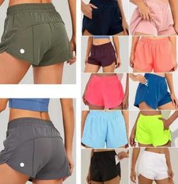 ontwerpers lulus yogashorts voor dames Pasvorm Ritszak Hoge taille Sneldrogend lulus lemon Damestrein Kort Losse stijl Ademend Beweging current 659ess