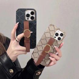 Diseñadores Funda de teléfono de rayas clásicas de lujo para iPhone 14 13promax Fundas 12pro 11pro 13 12 11 Fundas de teléfono Fundas de brazalete Diseñador CYG2392611-5