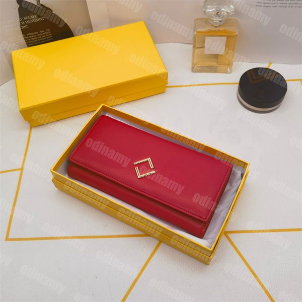 Designers Luxury Wallet Hasp Card Holder Long Men Purse Women Clutch Bag Portefeuilles en cuir avec boîte Lettre F Sacs à main 8288