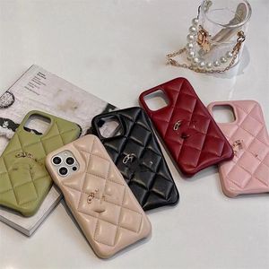 Étui de téléphone de luxe des concepteurs pour iPhone7 / 8 11 11Pro 12 12pro 13 14 Tide plaid en cuir nouvel étui de téléphone anti-chute tout compris pour l'automne et l'hiver