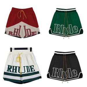 Designers Mens Basketball Short Rhudes Dernière couleur RHUDE Shorts Pantalons Luxurys Summer Beach Palm Letter Mesh Street Fashion Pantalons de survêtement oversize s-2xl