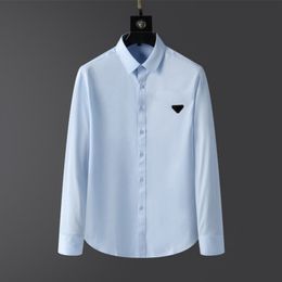 Designers Hommes Chemises décontractées Qualité Designer Business Tees Classique Chemise à manches longues Lettre de couleur unie Printemps Automne Blouse Plus Taille S / M / L / XL / 2XL / 3XL / 4XL