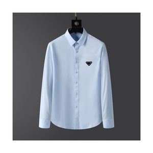 Diseñadores Camisas casuales para hombre diseñador de calidad camisetas de negocios camisa de manga larga clásica carta de color sólido primavera otoño blusa más el tamaño S / M / L / XL / 2XL / 3XL / 4XL