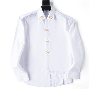 Дизайнерские мужские классические рубашки Деловая мода Повседневная классическая рубашка с длинным рукавом Брендовые мужские весенние облегающие рубашки Clothi218Q