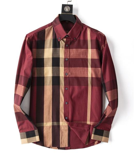 Diseñadores para hombre vestido camisas de negocios moda casual clásico de manga berry camisa mareas hombres primavera slim fit chemises marque ropa estilista ropa de lujo m-3xl # 22