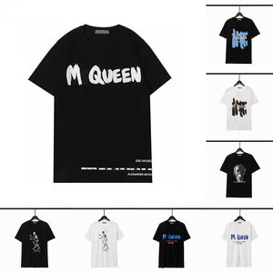 Designers Mens T-shirts McQueen Mens Womens Tees Lettre Modèle Tops de l'homme Casual Chef Letter
