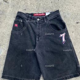 Heren jnco shorts jeans voor heren Y2k Streetwear Hip Hop Bokshandschoenen Grafische Print Baggy Zwarte Broek Mannen Vrouwen Harajuku Gothic Brede Broek