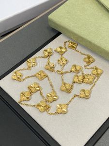 Ontwerpers ketting voor vrouwen luxe 18K met 20 bloemen klavertje vier hanger kettingen topkwaliteit goud klassieke designer ketting voor vrouwen bruiloft sieraden met doos