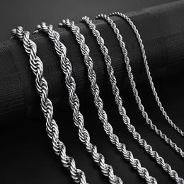 Designers colliers lien cubain chaîne en or chaînes Corde Chaîne Collier 2-5mm Jamais Fade Étanche Choker Colliers Hommes Femmes Twist