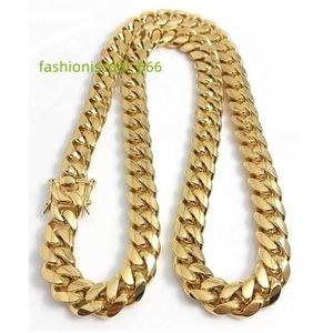 Colliers de créateurs Chaînes de chaîne en or à maillons cubains Gold Miami Cuban Link Chain Collier Hommes Hip Hop Bijoux en acier inoxydable Colliers